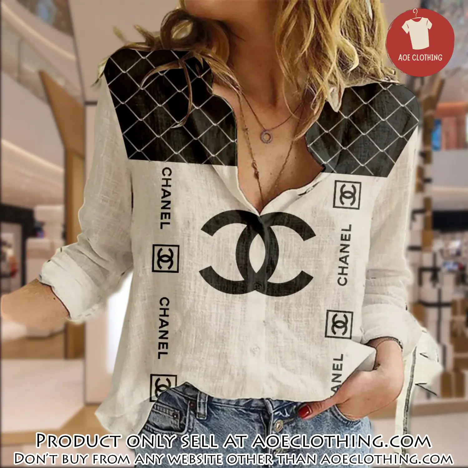 Chanel luxury women casual shirt linen shirt wcs1022 aoe2150182